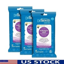 Baby Tooth Gum Wipes Hypoallergenic Plant-Based Safe Ingestion 90 Count New