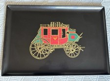 Vintage Couroc Large 18 x 12 inch Tray Wells Fargo US Mail Overland Stage