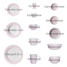 Ritzenhoff & Breker FLIRT DOPPIO Porzellan Geschirr Tafelservice Teller Tassen