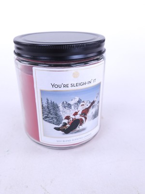 Christmas Santa Soy Blended Candle Pine, Wood Scented 18 oz  You'r e Sleigh