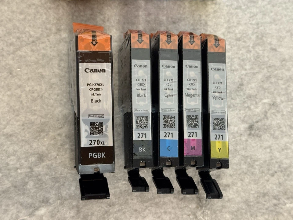 NUEVO Paquete de 5 cartuchos de tinta color originales Canon Pixma PGBK 270 XL, 271 B/C/M/Y Foto 2 de 4