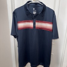 All In Motion Men  s Golf Polo Shirt Short Sleeved Blue Size Large Quick Dry NWT