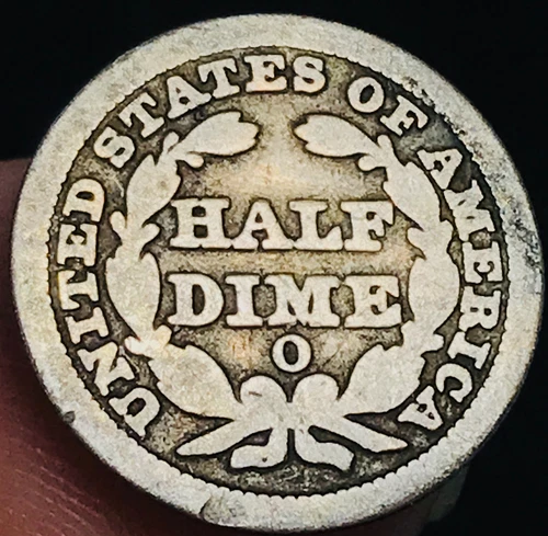 1853 O Seated Liberty Half Dime 5C Arrows Circulated 90% Silver US Coin CC29850