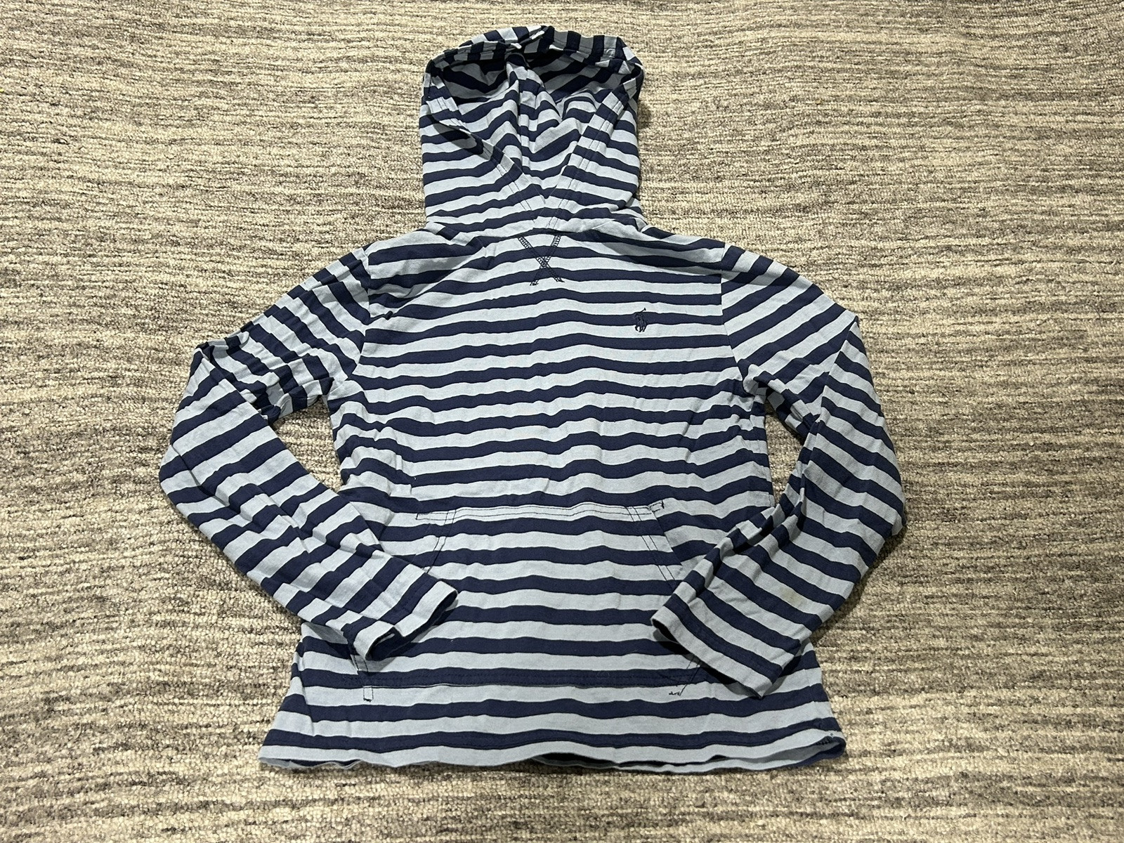 Polo Ralph Lauren Felpa con Cappuccio Gioventù Media 10 12 Blu Pile Pullover Giacca Pony