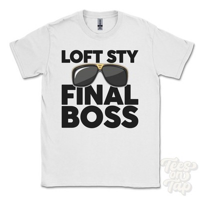 LOFT STY FINAL BOSS T-SHIRT lustiges Weihnachtsgeschenk Millom Cumbria England Ibiza Parodie