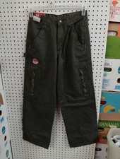Wrangler Cargo Jeans NWT Adjustable Waist Youth 16 Green Loose Fit