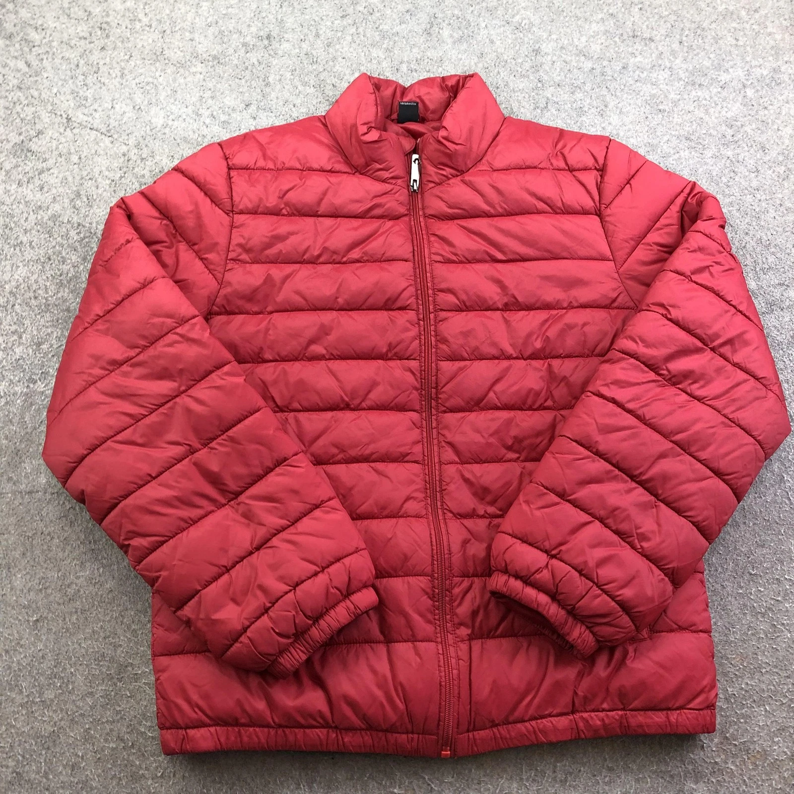 True Religion Jacket Mens XL Red Puffer Quilted Zip Insulated Outdoor Casual