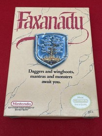 NES FAXANADU w BOX MANUAL FOAM NICE LABEL SHINEY BOX TESTED WORKING