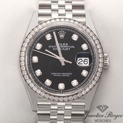 Ungetragen Rolex Datejust 36 126284 RBR 2025 Stahl Weissgold 750 Diamanten Gold