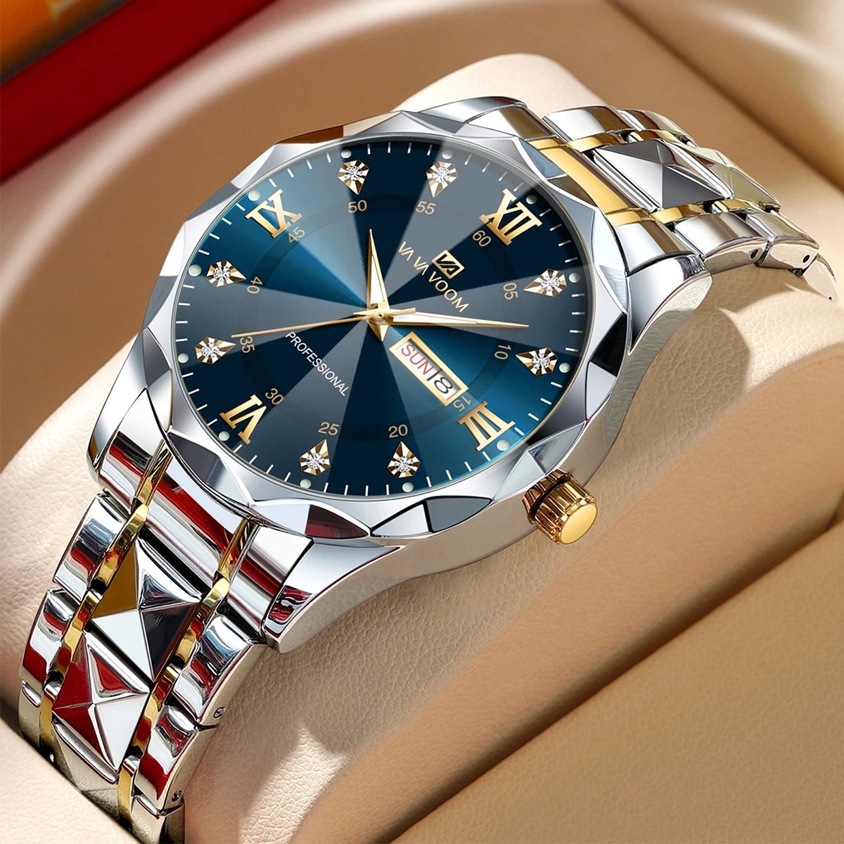 Men's Luxury Watches Stainless Steel Waterproof Quartz Business Wrist Watch