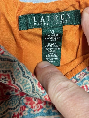 Ralph Lauren 100% Cotton Midi Skirt And Top Boho Peasant Orange Multicolor XL - Bild 2 von 19
