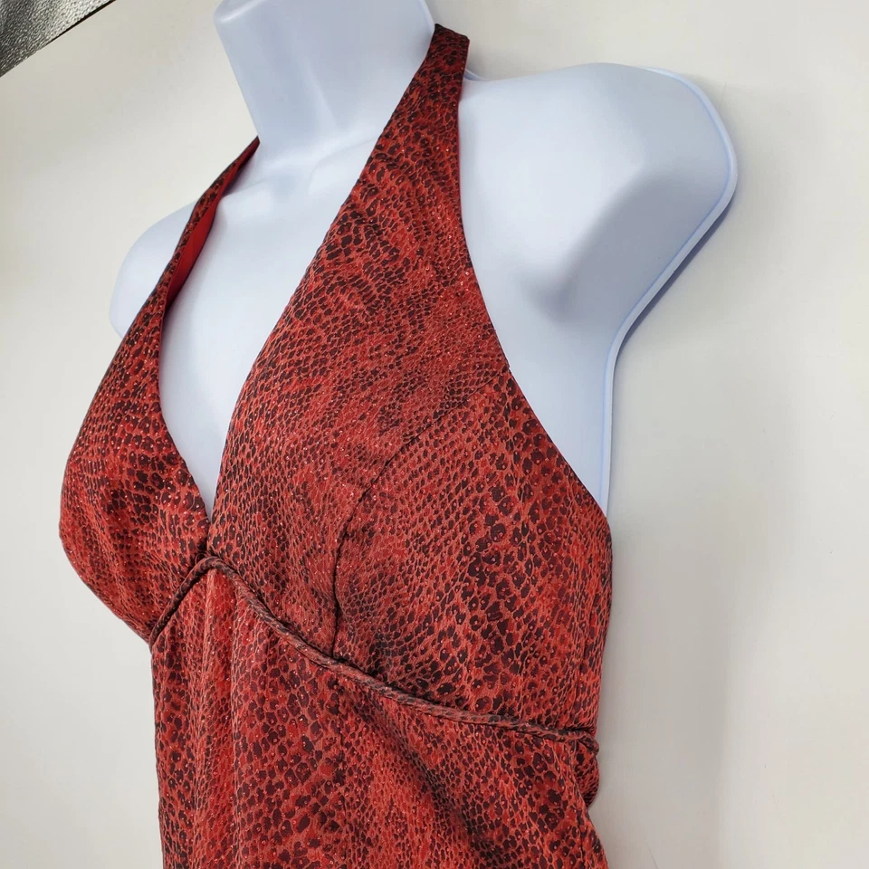 Vestido Babydoll Rojo De Colección Morgan & Co Brillo Piel de Serpiente Y2K Caprichoso 9/1 Foto 2 de 4