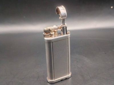 Vintage Dunhill Unique Lighter 1970s 80s Silver Tone Vertical Lines England