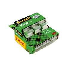 Scotch Magic Tape in Handheld Dispenser 3/4" x 300" 1" Core Clear 3/Pack