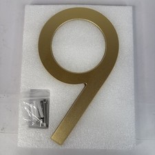 10 Inch Modern House Address Numbers Outside Nail Guide Kit Home Gold Number 9