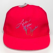NWT Vintage Lake Of The Ozarks Missouri Neon Pink Snapback Hat New USA MADE 80s