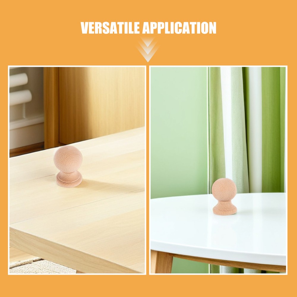 2pcs Bed Post Finials: 6 cm Ball Finial Tops Wooden Fence Topper Caps - Curtain