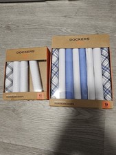 Dockers Handkerchiefs New 12 Total White Blue Cotton