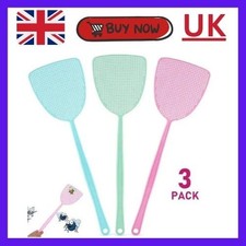 3PCS Fly Swatter Thickened Plastic Mosquito Insect Pest Control Home Kitchen UK