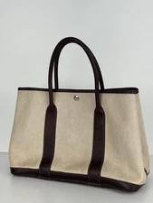 Hermes Buffle Skipper Garden Party 36 MM Tote Marron Fonce Canvas D-1