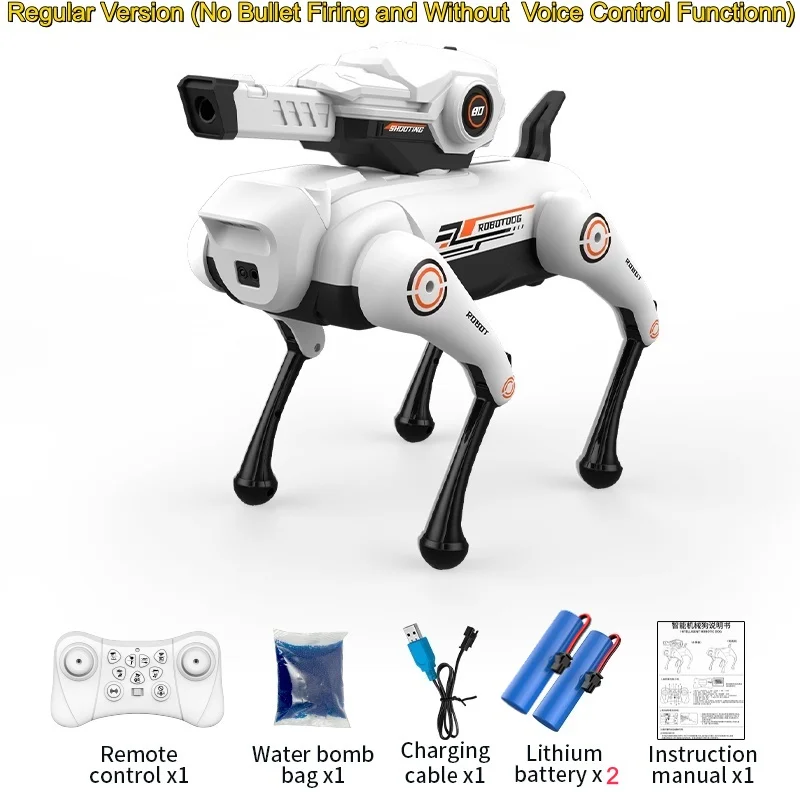Smart Voice Dialogue RC Robot Dog Firing Bullets Remote Control Programming Sing