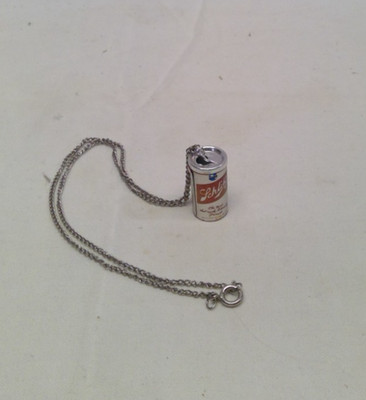 Vintage Schlitz Beer Can Charm Pendant Necklace