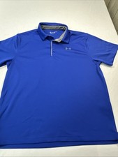 Under Armour Men  s Golf Polo Shirt Royal Blue XL Loose Fit HeatGear