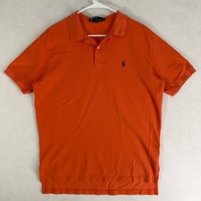 Polo Ralph Lauren Classic Fit Polo Shirt Mens Size L Orange Short Sleeve