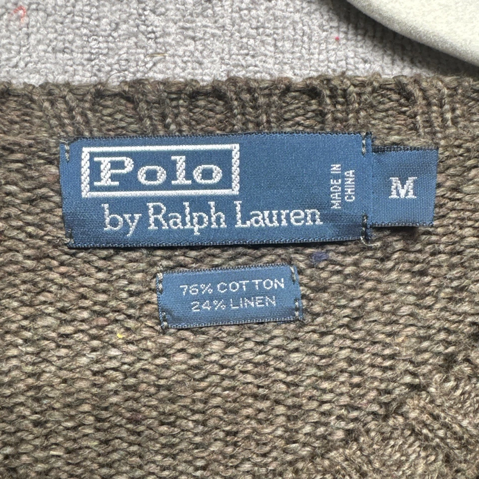 Polo Ralph Lauren Suéter de Lino Para Hombre Mediano Verde Oliva Tejido Ligero Foto 3 de 4