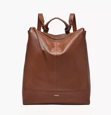 Fossil Elina Large Convertible Backpack Brown Leather SHB2976210 NWT $330 Retail
