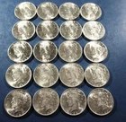 1922 PEACE DOLLARS FULL ROLL OF 20, UNCIRCULATED WITH LUSTER. STUNNING COINS.