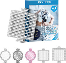 ,25 Pack, Disposable Shower Drain Hair Catcher Mesh Stickers,Disposable Hair Dra