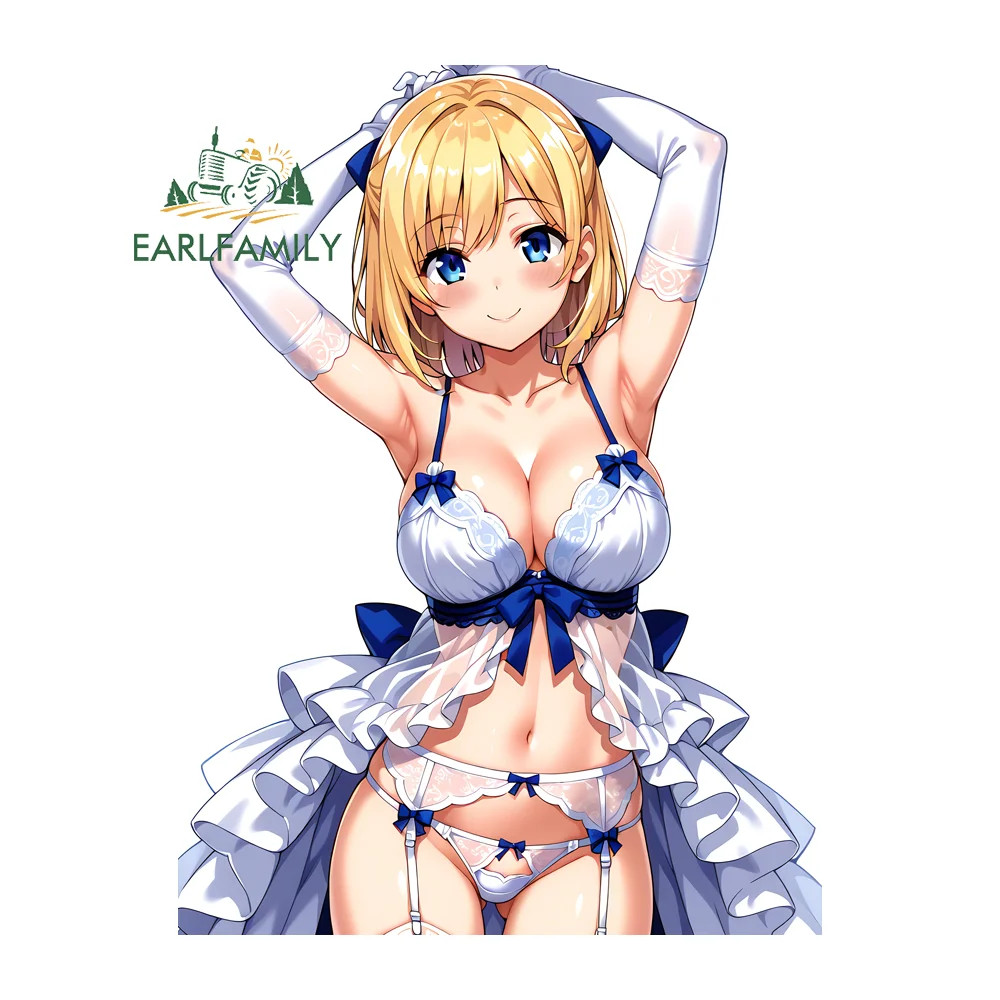 EARLFAMILY 5.1'' Lace Bikini Girl Car Sticker Sexy Chest Host Accessories Decal thumbnail 5