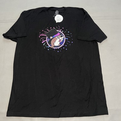 New Bucees Shirt Men Black Happy New Year 2023 Glow in Dark Beaver Tee-XL-9618