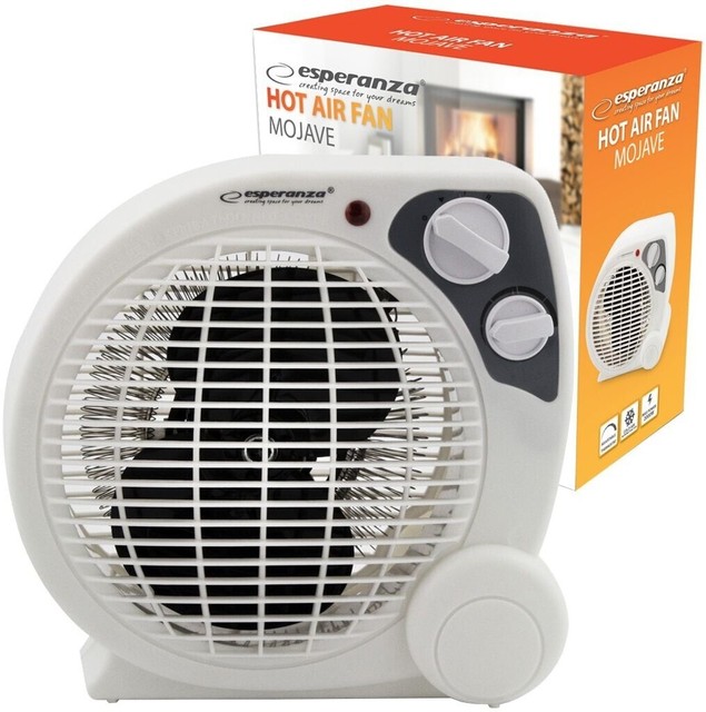 Esperanza Mojave Termoventilatore Elettrico 2000W Stufetta Bagno Bianco EHH002