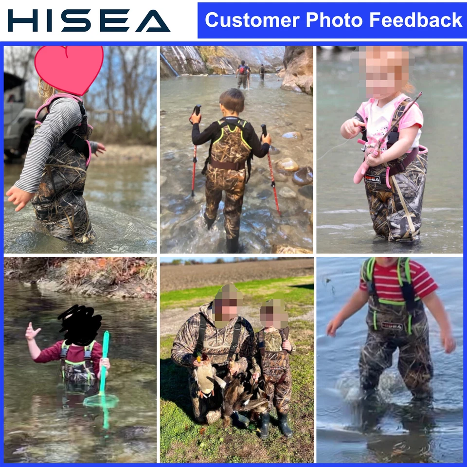 HISEA Kids Chest Waders Toddler & Children Neoprene Youth Fishing Hunting Waders - Image 2 of 4