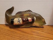 (VTG) 1950s Blatz Beer Bass Fish Back Bar Bottle Statue Sign Bar Cabin Northwood