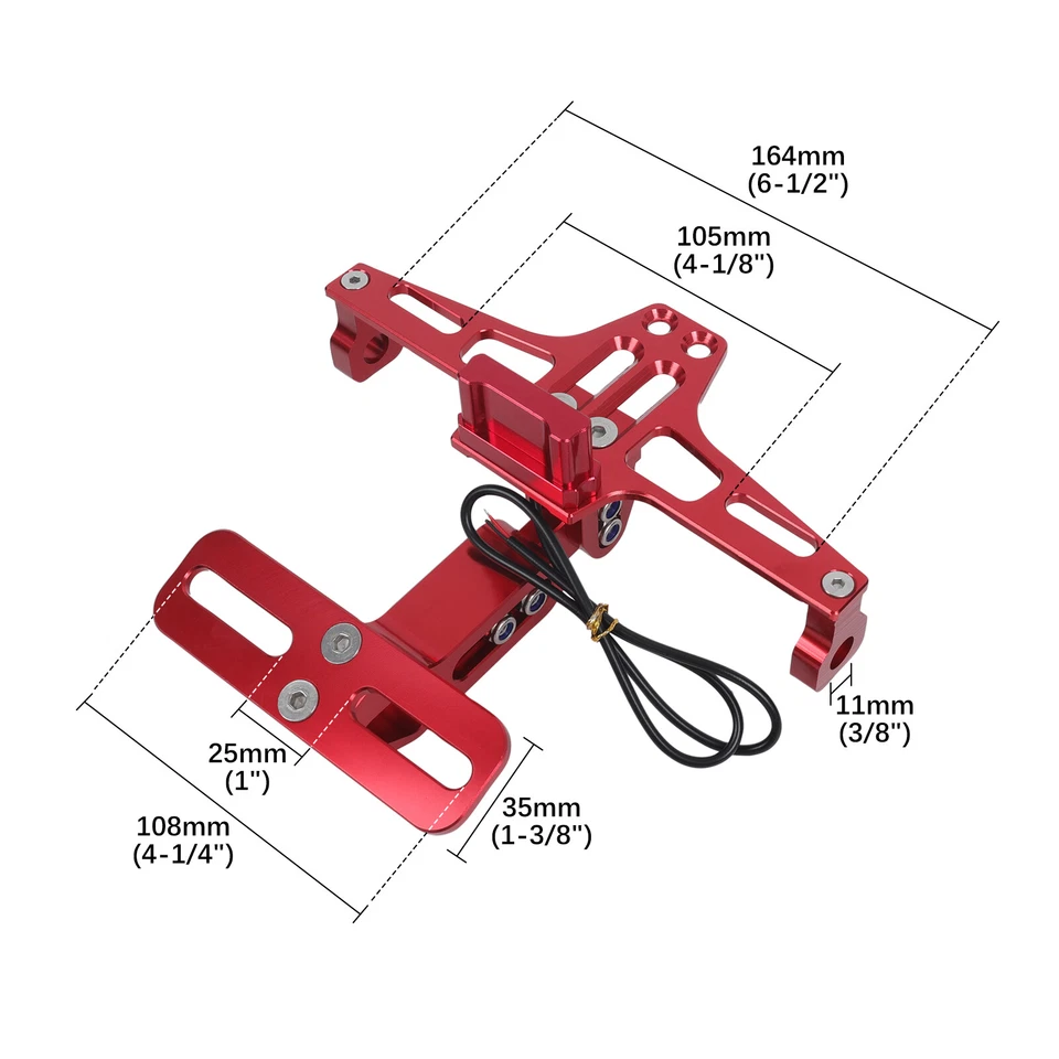 Red Fender Eliminator Tail Tidy Fit For Kawasaki Ninja ZX-14 R ZZR1400 2006-2018 - Image 2 of 4