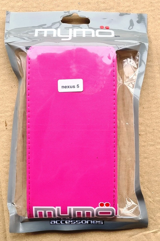 Pink Leather Flip Cover Wallet Case For Google LG Nexus 5 - Image 2 of 2