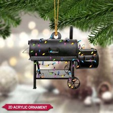Smoker BBQ Ornament, Grill Christmas Light Ornament, Christmas BBQ Lover Gift