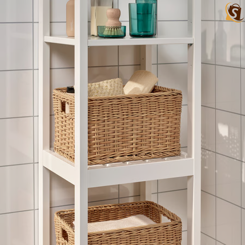 IKEA BEKNA Rattan-Style Plastic Storage Basket 25x35x20cm Handmade Natural Look - Picture 3 of 6