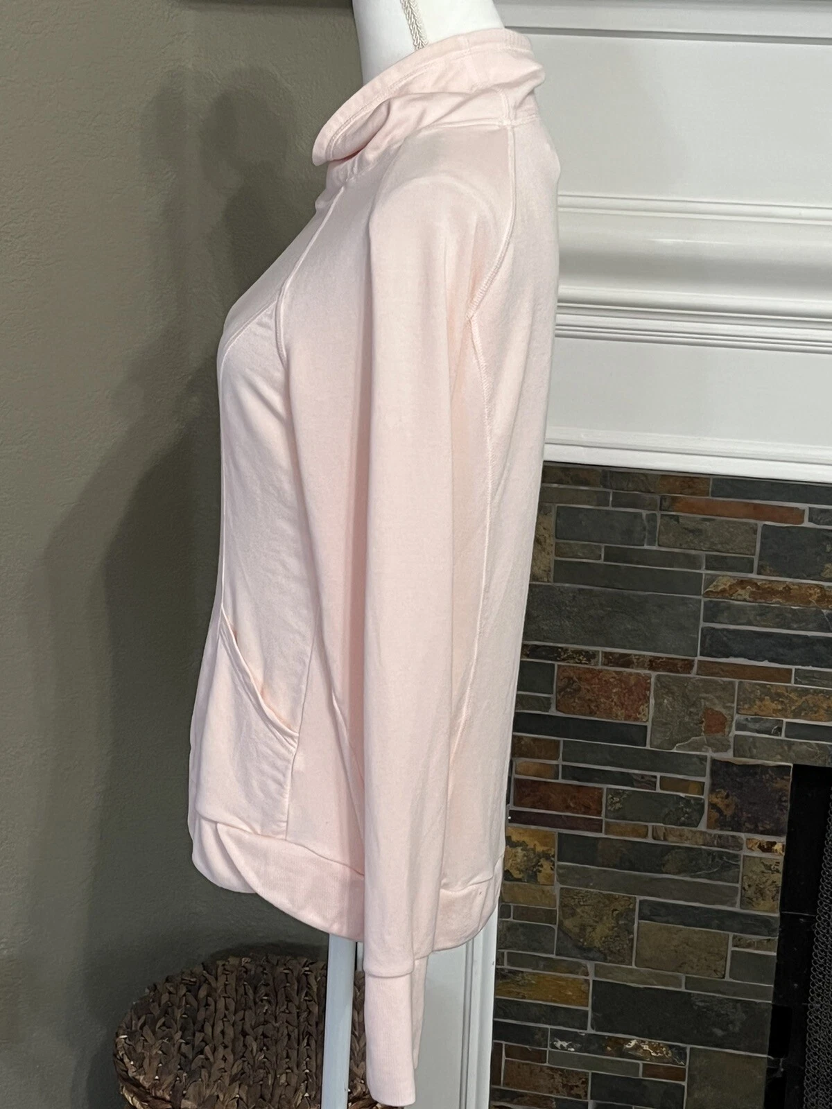 yogalicious long sleeve tunic pockets thumb holes knit active shirt
