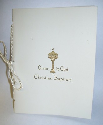 Given to God in Christian 1952 Baptism Booklet with Certificate and Instruction 