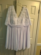 New with Tags Babaroni White Lace and Chiffon Wedding Dress - Size 28W in White