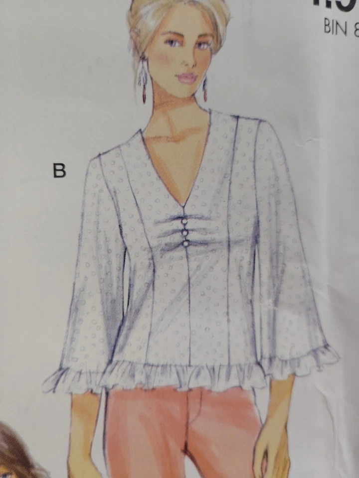 Top L XL XXL McCalls Stitch N Save M9186 Sewing Pattern McCall's 9186 Peasant - Image 2 of 4