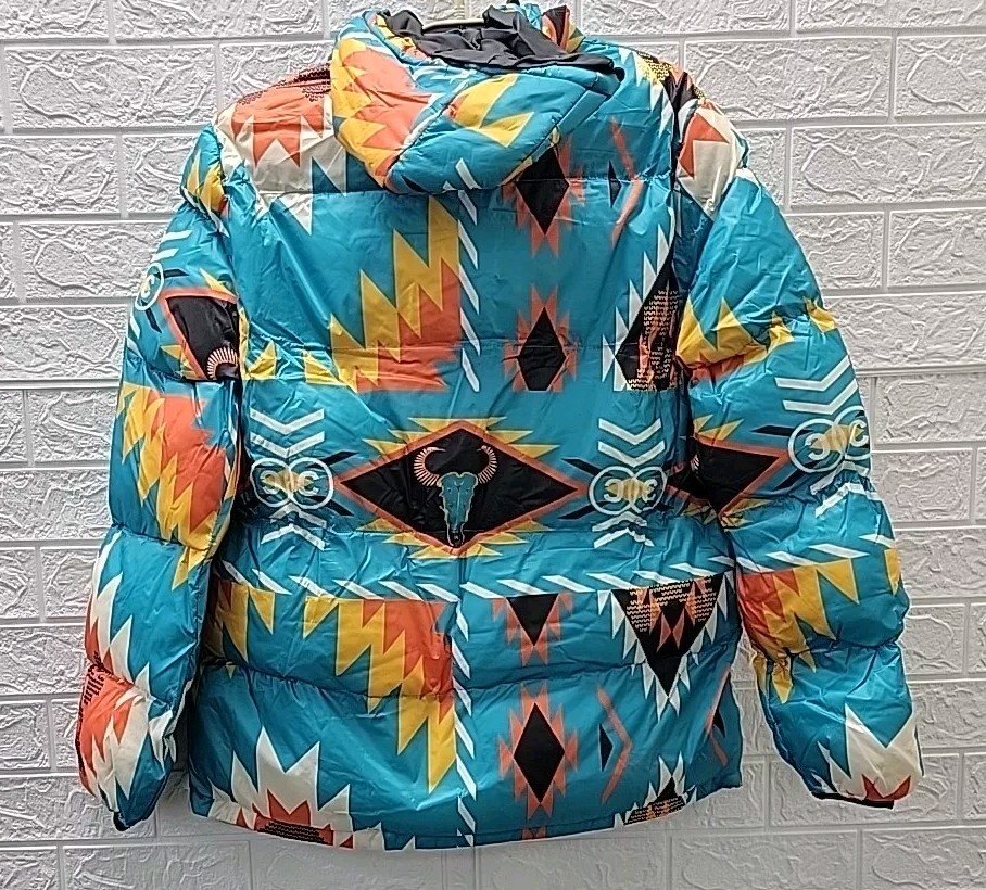 New REASON Native Print Puff Full Zip Hooded Jacket New REASON Native Print Puff Full Zip Hooded Jacket