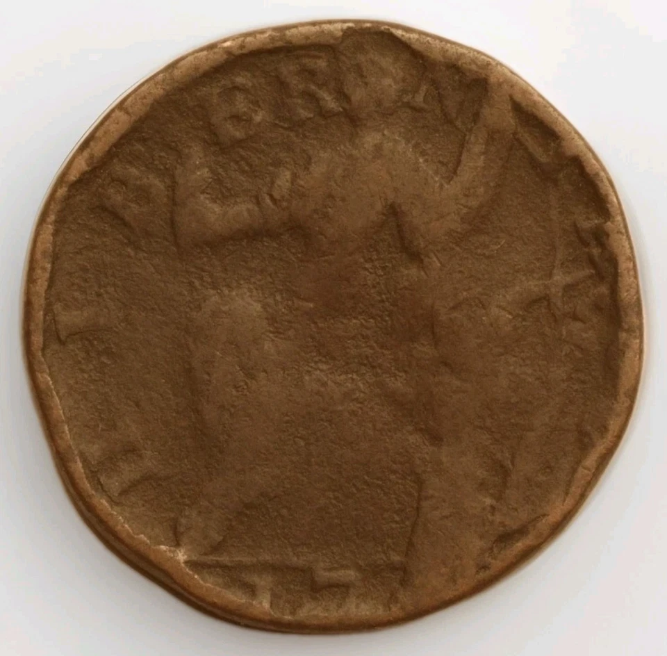 1760 VOCE POPULI Colonial Copper P Debajo Troquel Fallo N-14 Foto 3 de 4