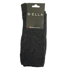 B.Ella 86% Cashmere Crew Socks Dark Grey Luxury MODA Ladies Warm Cozy Med 9-11