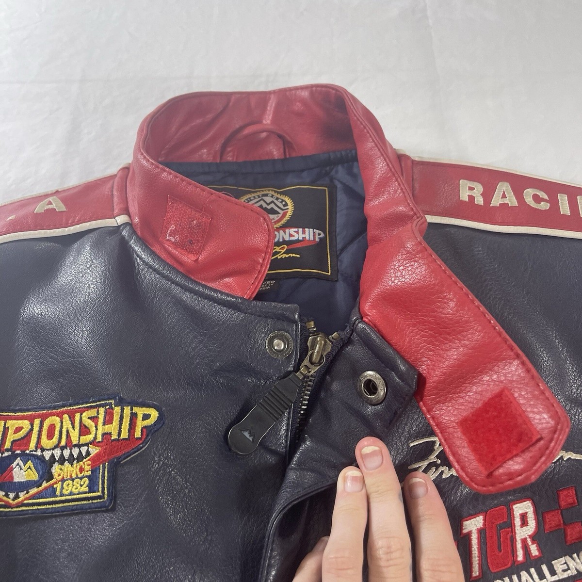 Vintage First Down XL PVC Leather Racing Team Jacket Turbo Vintage First Down XL PVC Leather Racing Team Jacket Turbo