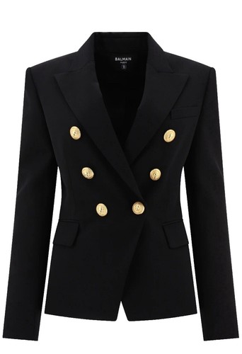 Ensemble Veste Et Short Balmain – Jersey Monochrome, Noir, Taille S/M (FR38) – Occasion
